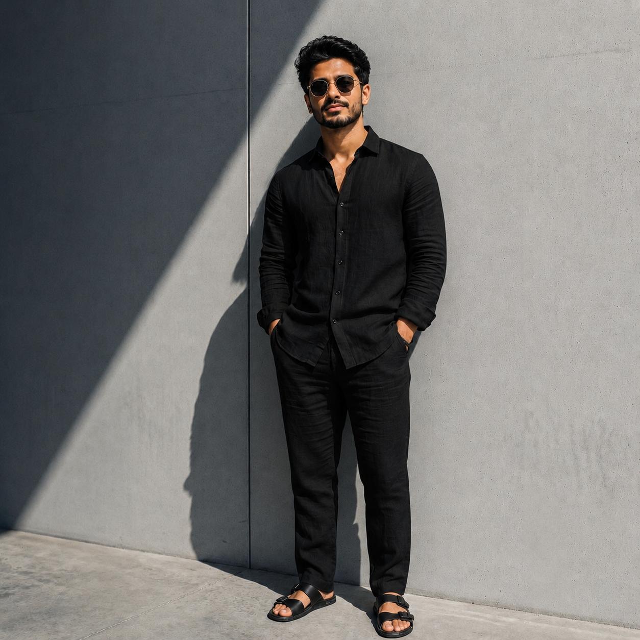 Geville Shirt & Bottom Set Of Linen, Luxury And Style