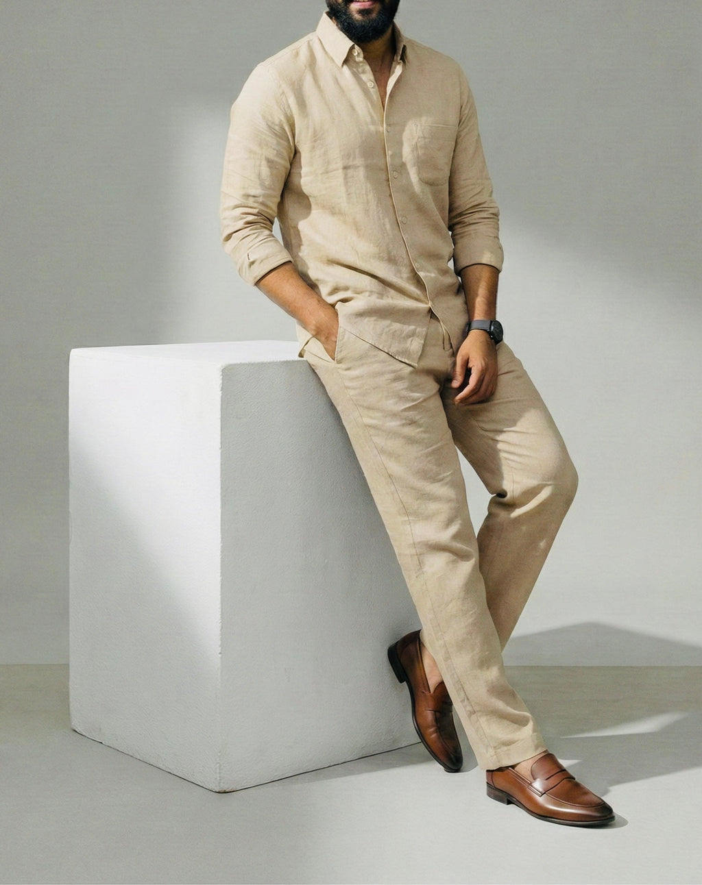 MonoWave Top & Bottom Set Of Linen, Luxury And Style
