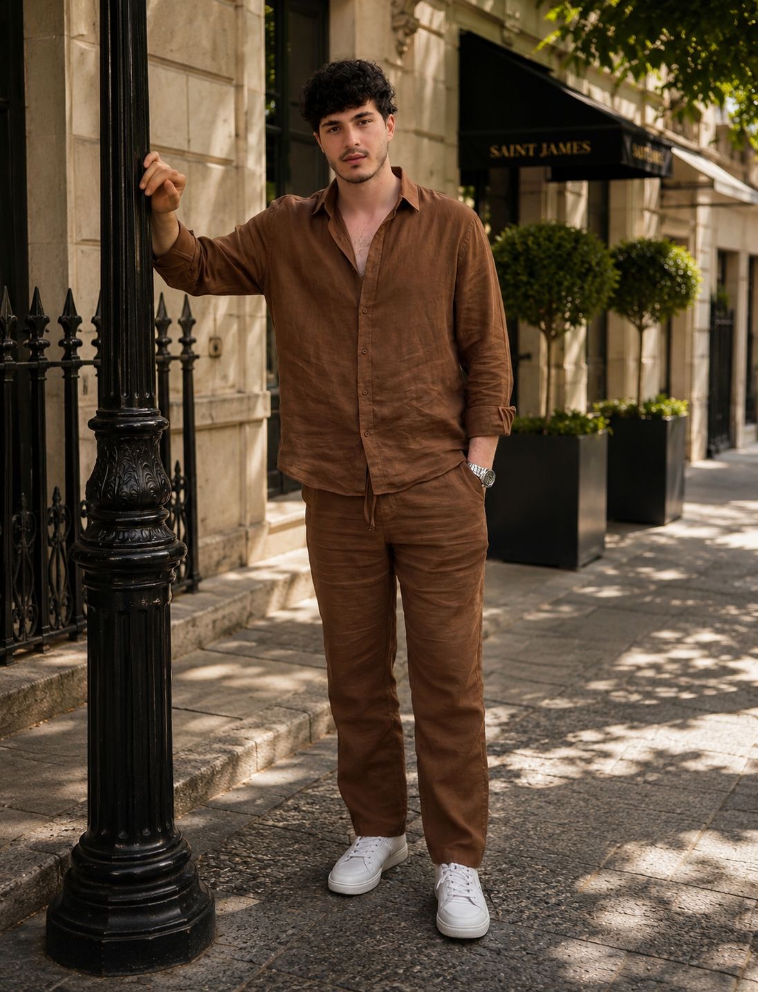 Geville Shirt & Bottom Set Of Linen, Luxury And Style