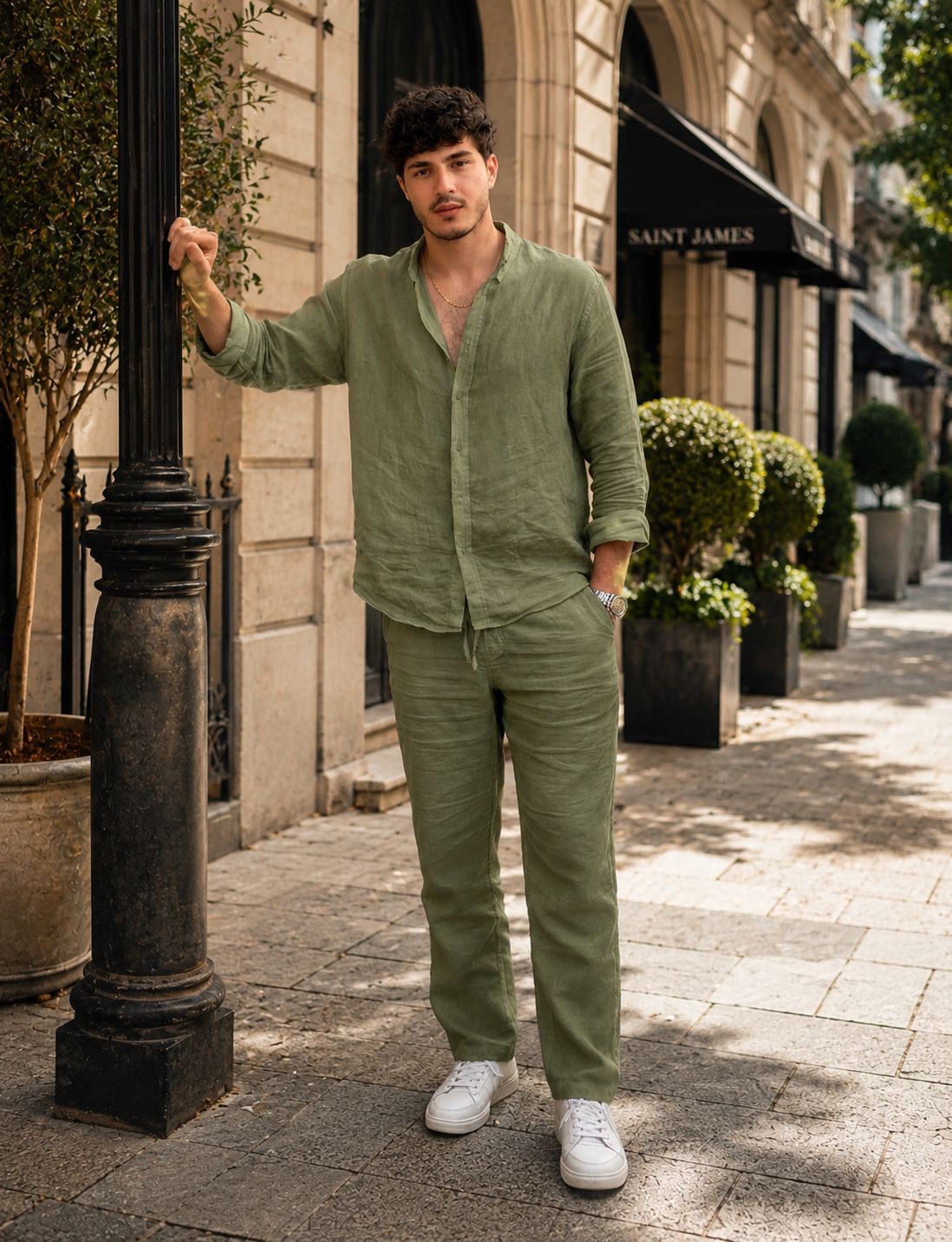 Geville Shirt & Bottom Set Of Linen, Luxury And Style