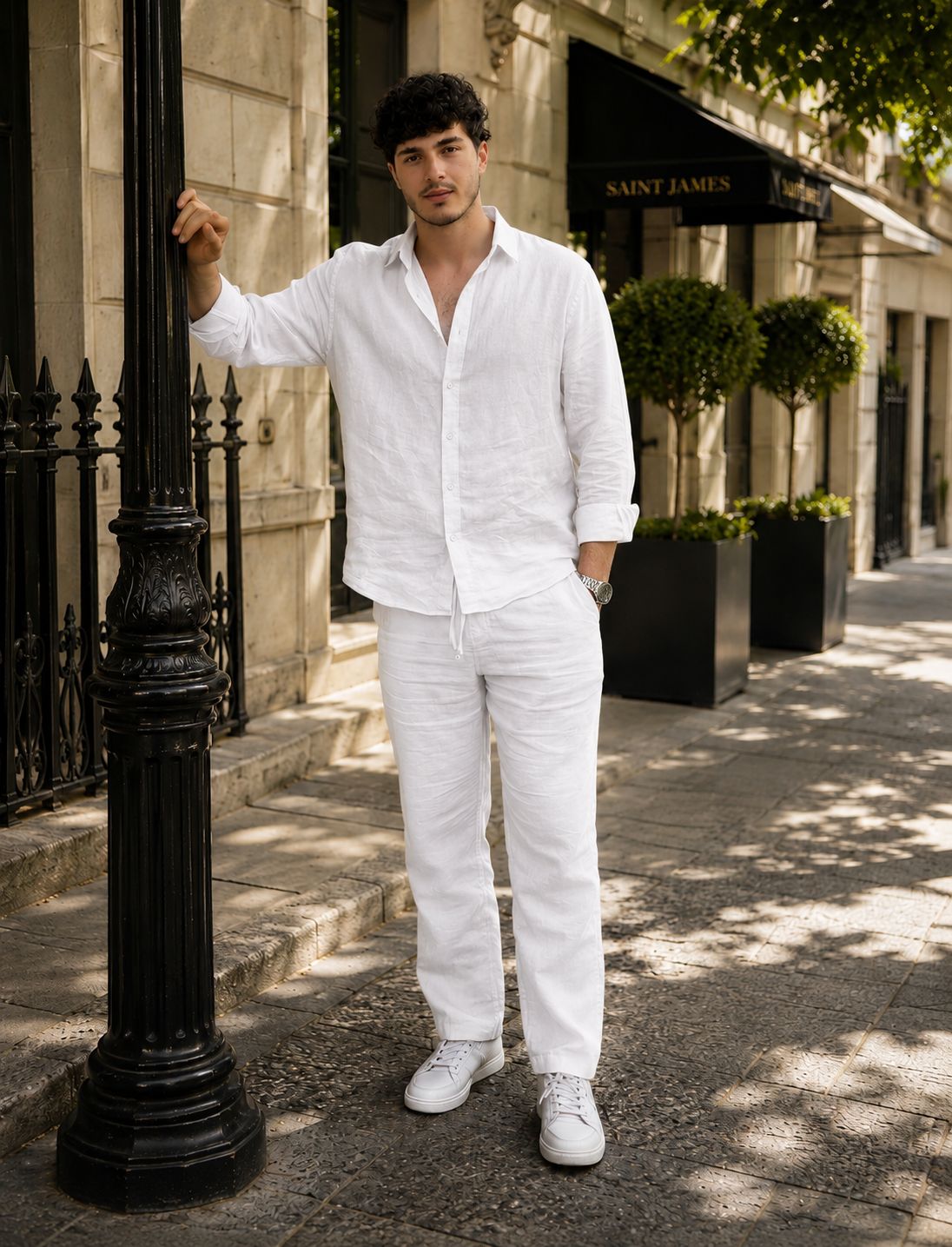 Geville Shirt & Bottom Set Of Linen, Luxury And Style