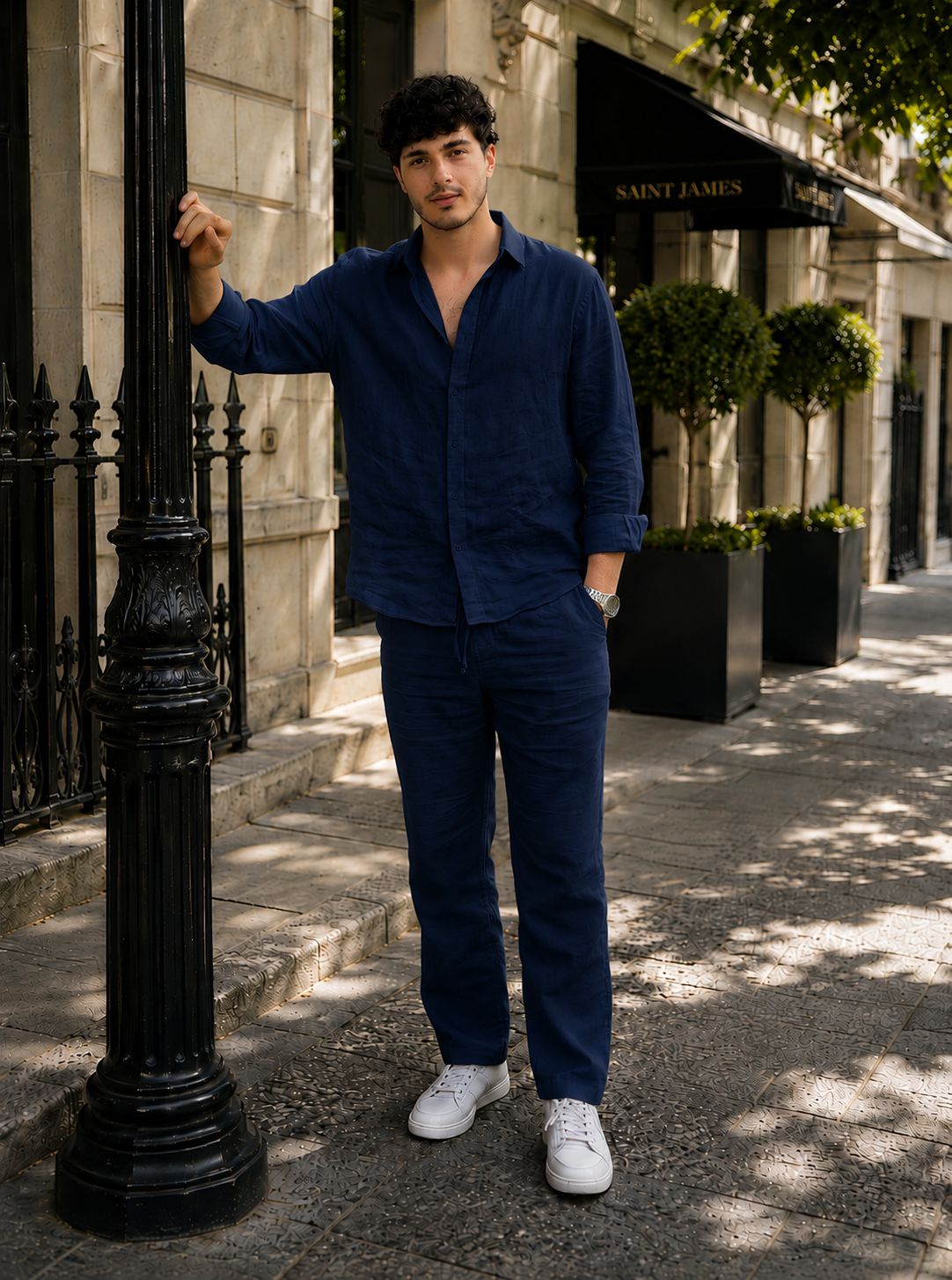 Geville Shirt & Bottom Set Of Linen, Luxury And Style