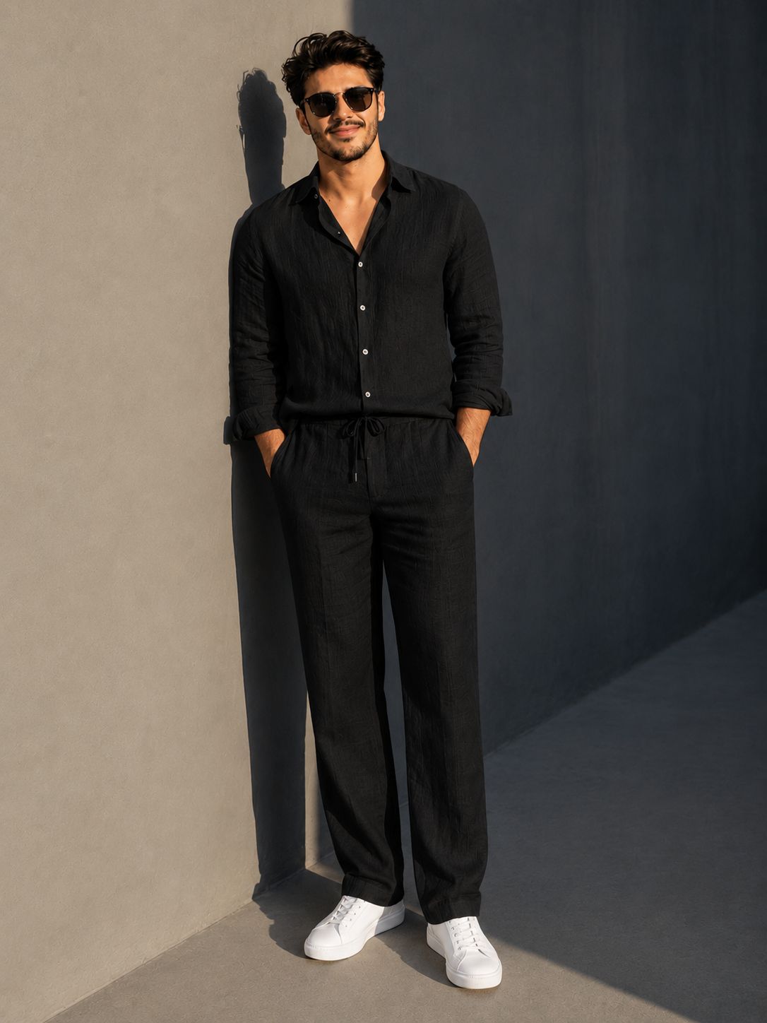 CalmForm Shirt & Bottom Set Of Linen,Luxury And Style