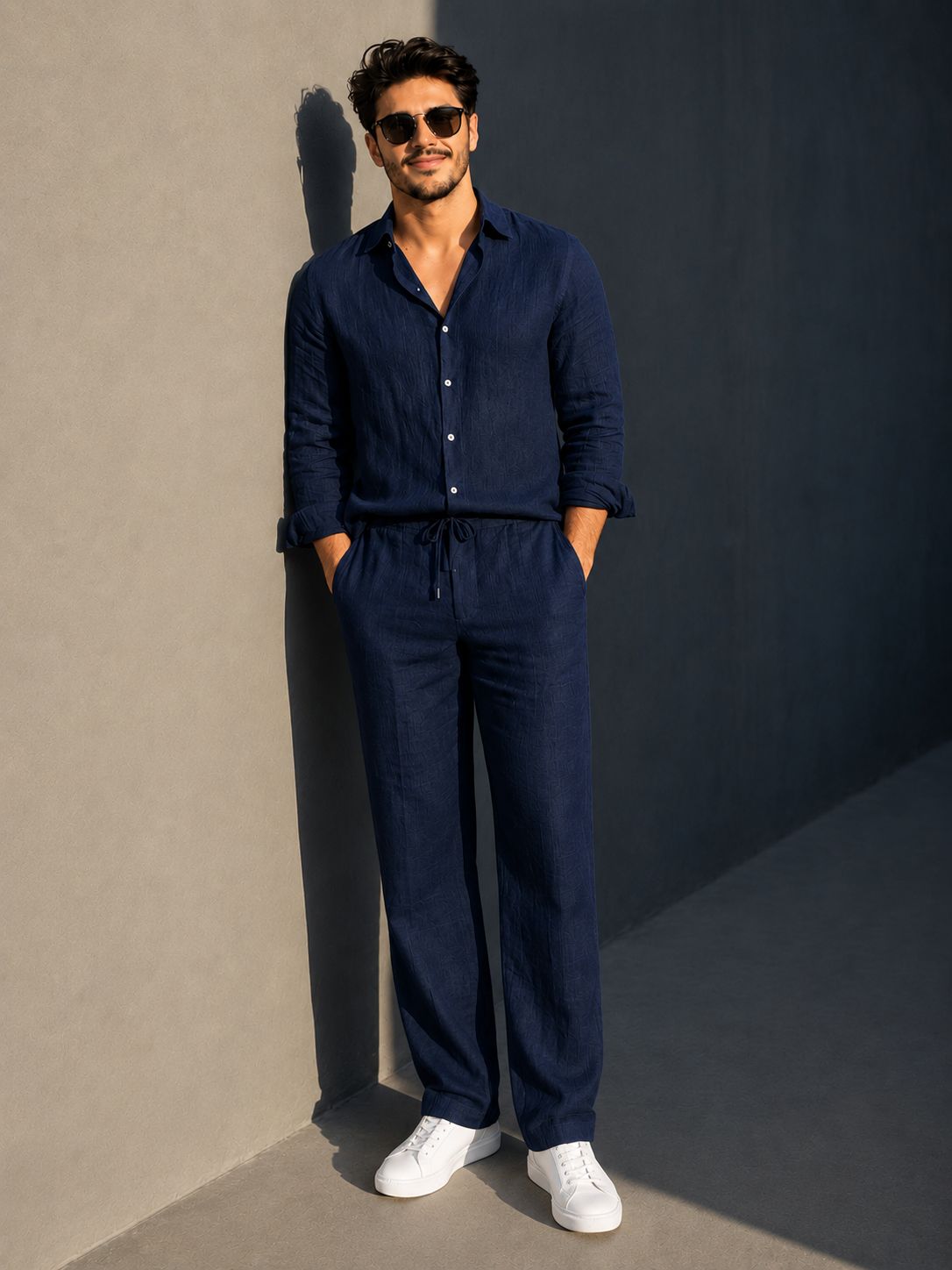 CalmForm Shirt & Bottom Set Of Linen,Luxury And Style