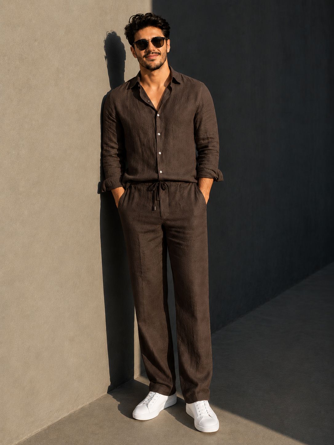 CalmForm Shirt & Bottom Set Of Linen,Luxury And Style