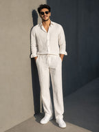 CalmForm Shirt & Bottom Set Of Linen,Luxury And Style