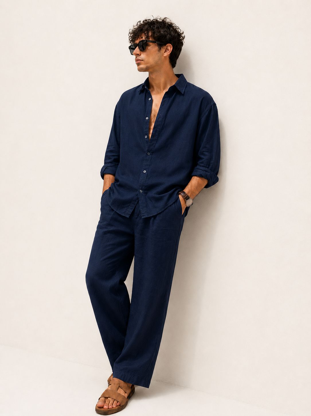 MonoWave Shirt & Bottom Set Of Linen, Luxury And Style