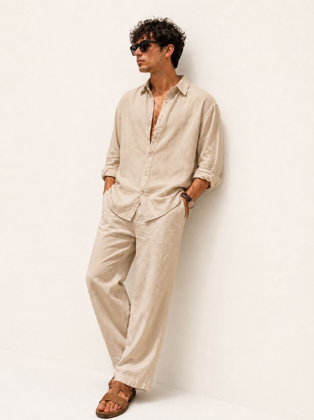 MonoWave Shirt & Bottom Set Of Linen, Luxury And Style